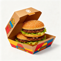 Boîte à hamburger personnalisée avec logo OEM, en carton blanc biodégradable, emballage jetable pour hamburgers à emporter, vente en gros en vrac