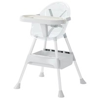Chaise haute bébé réglable 2 en 1, chaise de repas pour tout-petit avec plateau double amovible et panier de rangement pour l'alimentation des nourrissons à domicile