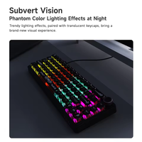 Ajazz AK690 Wired Mechanical Keyboard with Metal Knob, 68 Keys, Hot-Swappable,Suitable for Laptops/Pc Rainbow Light White/Black