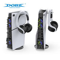 Kit d'accessoires 3 en 1 DOBE PS5 Slim : support vertical avec ventilateur de refroidissement et crochet pour casque pour accessoires PS5, livraison directe d'usine