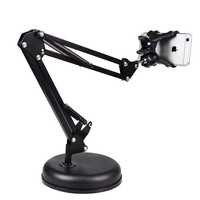 Support de microphone professionnel sur pied avec bras articulé flexible en forme de ciseaux, support réglable en métal pour téléphone portable