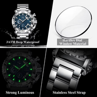 Montre de sport pour homme à quartz en acier inoxydable étanche lumineuse avec calendrier grand cadran luxe affaires mode antique pièce de monnaie