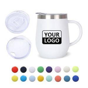 แก้วมัคสแตนเลสสตีลเก็บความร้อนความเย็น ขนาด 12 ออนซ์ ลายโลโก้ตามสั่ง พร้อมฝาปิด - Product Image 1