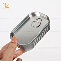 Tinsmaker vente en gros impression personnalisée sardine boîtes de conserve emballage de conteneur argent Rectangle vide boîte en fer blanc couvercle réutilisable