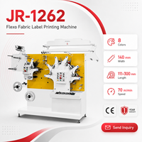 Machine d'impression d'étiquettes flexo multicolores automatique JR-1262 70m/min pour étiquettes de soin des vêtements et de tissus