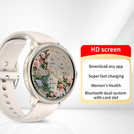 นาฬิกาสมาร์ทวอทช์ ERON รุ่นใหม่สำหรับผู้หญิง H80 ประดับเพชร รองรับซิม 4G ชาร์จเร็ว ดาวน์โหลดแอป TikTok YouTube Facebook WhatsApp ได้ - Product Image 2