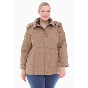 Manteau matelassé avec capuche en vison 75 cm - Product Image 1