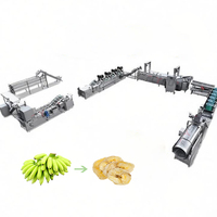 Commerciële productielijn voor gebakken bananenchips, continue fruit- en groentefriteuse voor bananen, plantains en appelchips