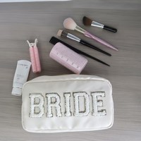 Broderie demoiselle d'honneur dame fille femmes stockage sacs de toilette fermeture éclair pochette de voyage maquillage organisateur étanche Nylon sacs à cosmétiques