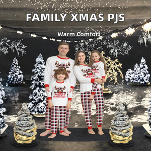 Conjunto de Pijamas de Natal de Luxo para Família, Manga Longa, Calças Compridas, Mistura de Spandex/Algodão, Térmico - Product Image 2