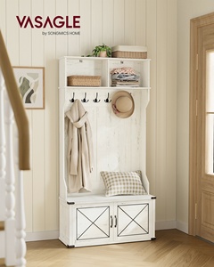 Armoire d'entrée <span class=keywords><strong>VASAGLE</strong></span> avec banc de rangement, armoire de couloir, vestiaire, <span class=keywords><strong>porte</strong></span>-<span class=keywords><strong>manteau</strong></span> avec banc - Product Image 2