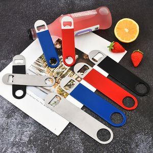 Logo laser personnalisé noir, lame de barre en acier inoxydable flans argentés ouvre-bouteille de bière plat pour cadeau/ - Product Image 1