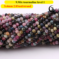 Perles Rondelles Facettées en Pierre 3*4mm Zhe Ying, Perles Rondelles Facettées en Jade 3mm
