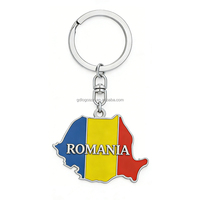 Llavero de Metal con Mapa de Rumania, Diseño de Dibujos Animados, de Alta Calidad, Souvenir, Muñeca Matrioshka con Camiseta de Fútbol, Esmaltado, Ecológico
