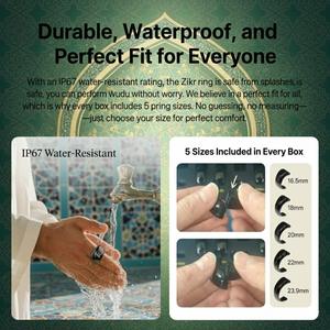 Equantu NUEVO Producto Anillo Zikr 5 en 1 con Contador Inteligente para Musulmanes, Recordatorio por Vibración, Contador Digital, Anillo Tasbeeh - Product Image 5