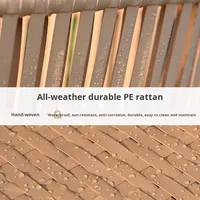 Vente directe Patio extérieur Table à manger rotin chaise ensemble plastique bois loisirs meubles pour plein air balcon cour cour