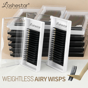 Lashestar Private Label Seiden-Wimperntrays Großhandel Individuelle Volumen-Wimpernverlängerungen Vegan 0,03 0,05 16-20mm Seidenwimpern - Product Image 4