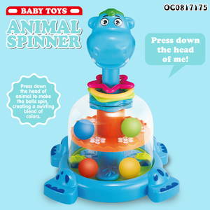 Hippopotame rotatif de dessin animé B/<span class=keywords><strong>O</strong></span> avec balle, jouets pour bébés, jouets et jeux pour bébés, vente en gros - Product Image 2