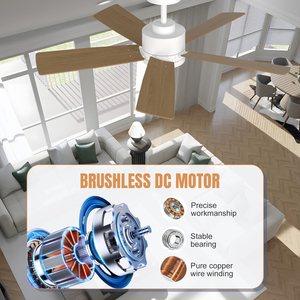 พัดลมเพดาน LED ขนาด 60 นิ้ว รุ่นประหยัดพลังงาน พร้อมไฟในตัว ควบคุมผ่านแอป <span class=keywords><strong>Alexa</strong></span> ด้วยมอเตอร์ DC เงียบ ลมแรง เหมาะสำหรับโรงแรมและใช้ในบ้าน ลดการใช้พลังงาน ขายดีประจำปี 2025 - Product Image 5