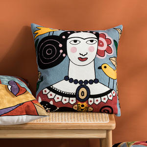 Dekorative Stickerei Kissen bezug Baumwolle Mode Mädchen Sofa Couch Kissen bezug - Product Image 3