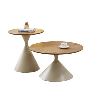 Table basse en bois massif de style crème moderne, écologique et durable, inspirée du Wabi-Sabi, design simple pour petit salon - Product Image 5