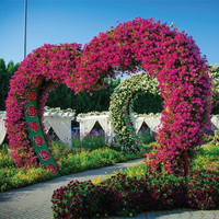 Pot de fleurs Miracle Garden Landscaping avec LED en forme de cœur Pot de fleurs en plastique de grande conception pour paysage public