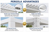 Pergola en aluminium à lames orientables, imperméable et motorisée, pour patio, restaurant, café, extérieur