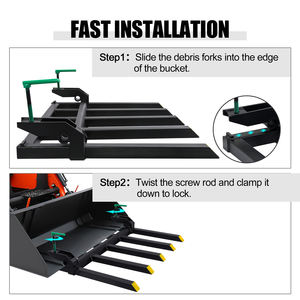 Fourches à débris personnalisées Fourche à palette à pince pour tracteur à godet avec outil agricole - Product Image 4