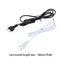 Conector de cable LED de 6 pies/1,8 m, 2 núcleos, enchufe de la UE, cable de alimentación de tubo LED, cable de extensión de alimentación con interruptor de encendido/apagado, lámpara de escritorio, envío directo