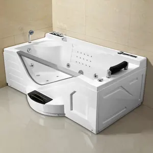 日本水泡热豪华户外水疗亚克力浴缸电子转角按摩设计浴缸
