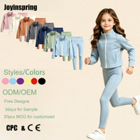 Ensemble de yoga personnalisé pour filles : haut court zippé à manches longues et leggings taille haute – ODM/OEM – Idéal pour la danse, la course, la gym et le quotidien – Vêtements de sport