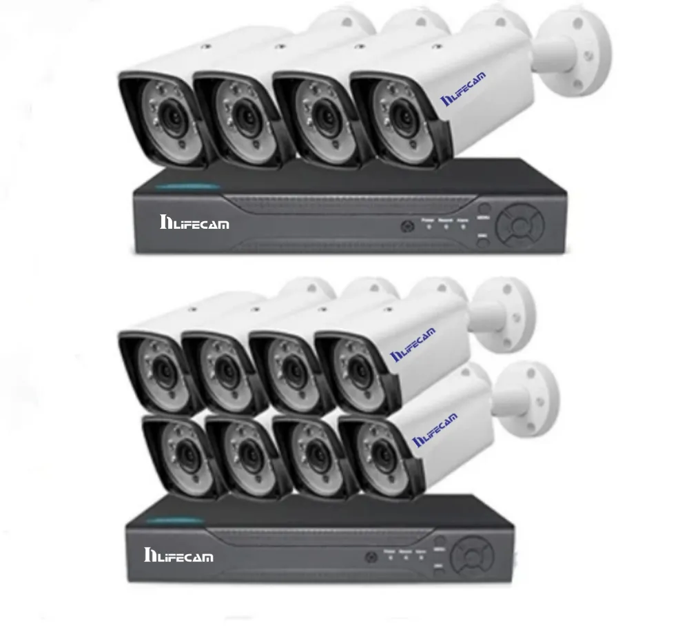 AHD DVR Kit sistem kamera CCTV Full HD, TVI AHD CVI IP 4CH 5 megapiksel Video pengawasan luar ruangan Alarm Email keamanan