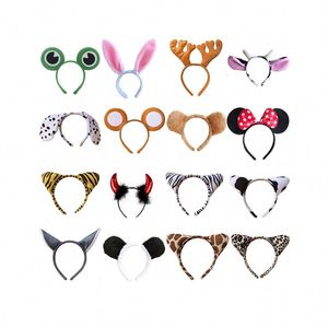 Diadema de Peluche con Orejas de Animales de Dibujos Animados para Espectáculos, Diadema de Conejo, Gato, Vaca, Tigre, Oveja, para Niños <span class=keywords><strong>y</strong></span> Adultos, para Fiestas - Product Image 1