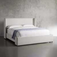 Lit king-size en chêne massif de style américain, 1,8 m, rembourrage en lin, lit moelleux, mobilier moderne minimaliste pour chambre à coucher