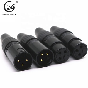 Adaptateur prise XLR YIVO YXL17 #   Connecteur XLR 3 broches <span class=keywords><strong>mâle</strong></span>-femelle plaqué or en alliage pour audio et vidéo HIFI DIY - Product Image 1