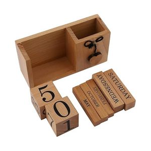 प्रीमियम गुणवत्ता लकड़ी स्थायी कैलेंडर दैनिक कैलेंडर घर और कार्यालय डेस्क सहायक उपकरण - Product Image 5