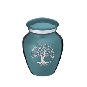 Tree Engraved Design Standard Quality Metal Token Keepsake Urns Enamel Finished <b>Funeral</b> <b>Supplies</b> Columbarium Usage - Product Image 1