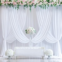 Voilages de plafond blancs pour mariages et fêtes, longs rideaux de plafond, tentures de tente, sans plis, en soie, faciles à draper et à accrocher, draperies blanches