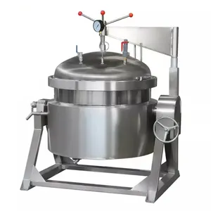 Full Automatic Stainless Steel Pressure Cooker Machine For Cooking Beef Corn Bone Soup/Broth Cooking Processing Line