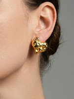 Boucles d'oreilles en acier inoxydable 18K anti-ternissement, design artistique, cœur fondant en métal liquide