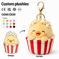 Porte-clés en peluche sur mesure sur le thème des snacks, avec création artistique personnalisée, certifié EN71 ASTM pour événements d'entreprise et coffrets cadeaux de marque