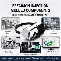 Boîtier de lunettes VR moulé par injection sur mesure, coque de lunettes 3D, boîtier de robot, service de conception de prototypes de haute précision RJC