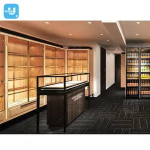 Vitrine de tabaco personalizada, armário de exposição para lojas de charutos, móveis sob medida, vitrines de vidro, design de loja de fumaça