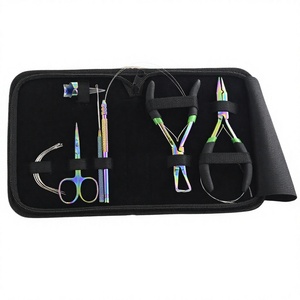 Le kit d'outils d'extension de cheveux multicolores professionnels comprend des ciseaux de coupe de fil également des pinces à sertir et à enlever la meilleure qualité - Product Image 1