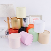 Boîte d'emballage ronde en carton couleur unie avec revêtement UV pour bougies et petites quantités, nouveau design avec couvercle, vente en gros