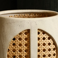 Vase en céramique tressé fait main, style bohème nordique, vert/bleu/blanc, pour la maison, la table, arrangement de fleurs séchées, pour hôtel (vente en gros)
