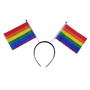 Wholesale Customized Plastic Frame Rainbow Flag Cute Party Head Band With Excellent Quality
