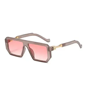 2024 새로운 성격 UV400 편광 특대 레오파드 무늬 선글라스 브랜드 캔디 컬러 두꺼운 프레임 남성 여성 선글라스