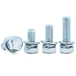 Vis à tête hexagonale en acier au carbone zingué avec rondelle à ressort et rondelle plate, ensemble de vis combinées, vente en gros - Product Image 6