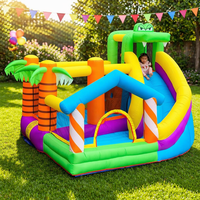 Château gonflable à thème animal amusant et écologique pour enfants avec souffleur et capacité pour 3 personnes